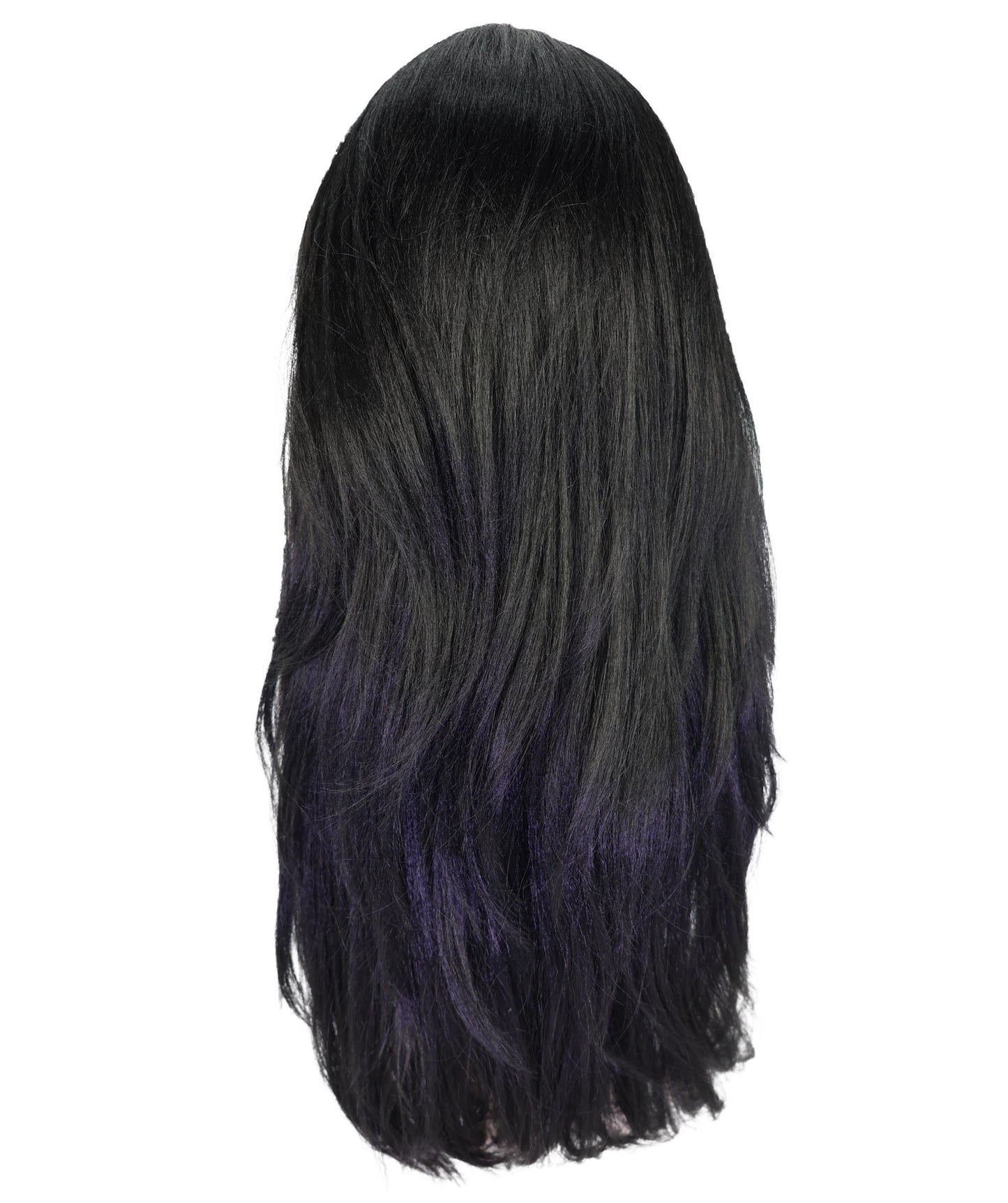 Wigs2you H-6970 レイヤーカットとふんわり前髪が特徴の大人女性用スリークブラックウィッグ｜セレブ風ロングヘア｜ハロウィンに最適｜通気性キャップ