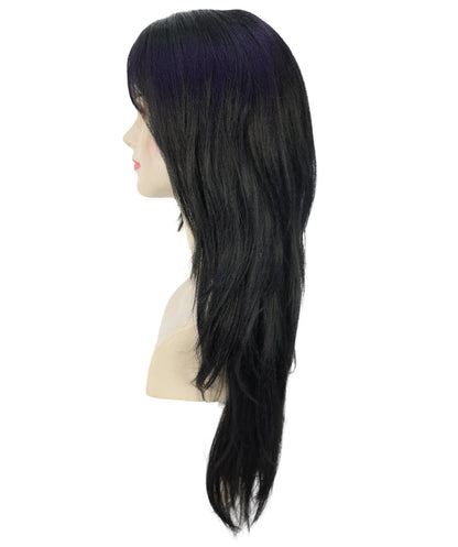 Wigs2you H-6970 レイヤーカットとふんわり前髪が特徴の大人女性用スリークブラックウィッグ｜セレブ風ロングヘア｜ハロウィンに最適｜通気性キャップ