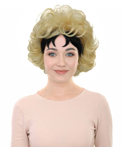 Wigs2you H-6973 大人女性用、ダークルートのゴールデンブロンドカーリーウィッグ｜ハイファッションのエディトリアルスタイル｜ハロウィンに最適｜通気性のあるキャップレスキャップ