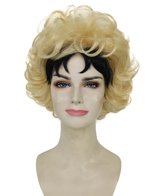 Wigs2you H-6973 大人女性用、ダークルートのゴールデンブロンドカーリーウィッグ|ハイファッションのエディトリアルスタイル|ハロウィンに最適|通気性のあるキャップレスキャップ