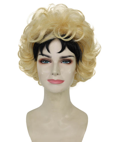 Wigs2you H-6973 大人女性用、ダークルートのゴールデンブロンドカーリーウィッグ｜ハイファッションのエディトリアルスタイル｜ハロウィンに最適｜通気性のあるキャップレスキャップ
