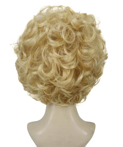 Wigs2you H-6973 大人女性用、ダークルートのゴールデンブロンドカーリーウィッグ｜ハイファッションのエディトリアルスタイル｜ハロウィンに最適｜通気性のあるキャップレスキャップ