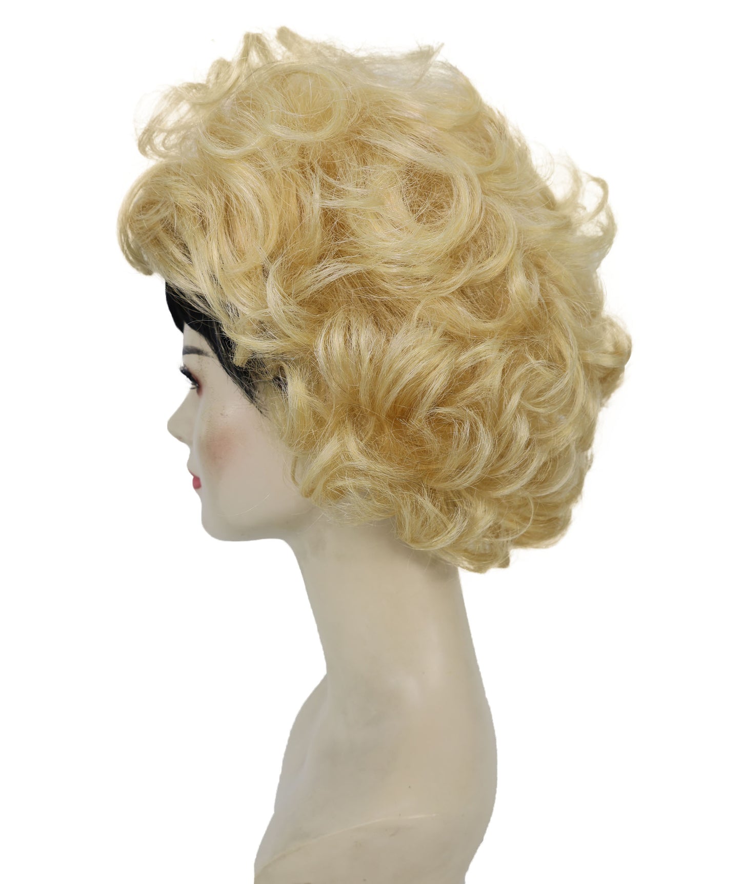 Wigs2you H-6973 大人女性用、ダークルートのゴールデンブロンドカーリーウィッグ｜ハイファッションのエディトリアルスタイル｜ハロウィンに最適｜通気性のあるキャップレスキャップ