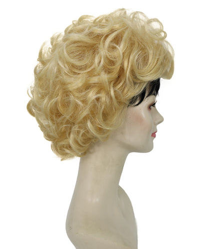 Wigs2you H-6973 大人女性用、ダークルートのゴールデンブロンドカーリーウィッグ｜ハイファッションのエディトリアルスタイル｜ハロウィンに最適｜通気性のあるキャップレスキャップ