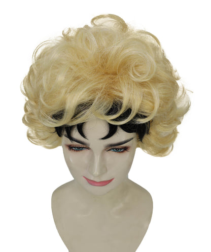 Wigs2you H-6973 大人女性用、ダークルートのゴールデンブロンドカーリーウィッグ｜ハイファッションのエディトリアルスタイル｜ハロウィンに最適｜通気性のあるキャップレスキャップ