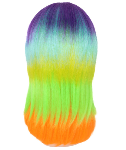 Wigs2you H-6976 大人女性用鮮やかなレインボープリズムウィッグ｜ロングレイヤードマルチカラーヘア｜ハロウィンに最適｜通気性のあるキャップレスキャップ