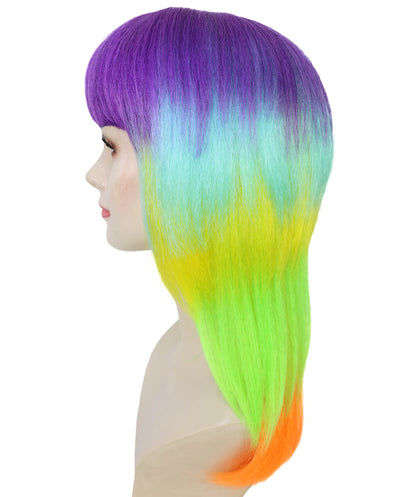 Wigs2you H-6976 大人女性用鮮やかなレインボープリズムウィッグ｜ロングレイヤードマルチカラーヘア｜ハロウィンに最適｜通気性のあるキャップレスキャップ