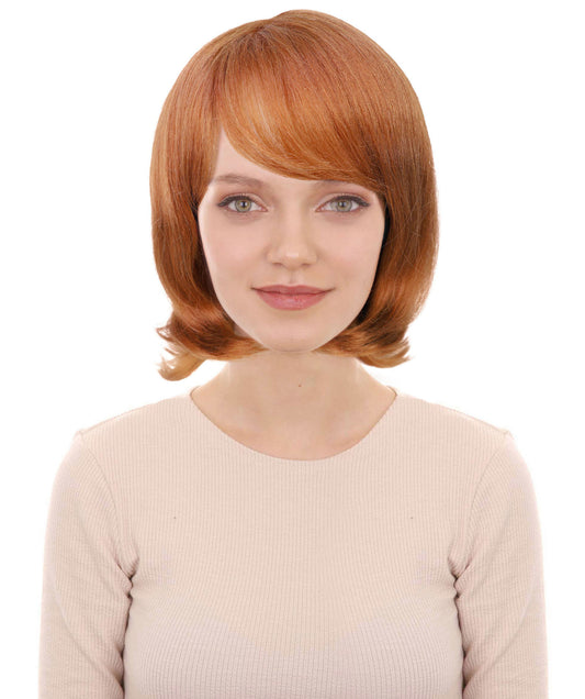 Wigs2you H-6977 大人女性用レイヤードジンジャーウィッグ（フリンジ付き）｜ハロウィンをテーマにしたパーティーに最適な1980年代風コスチュームヘア｜通気性のあるキャップレスキャップ