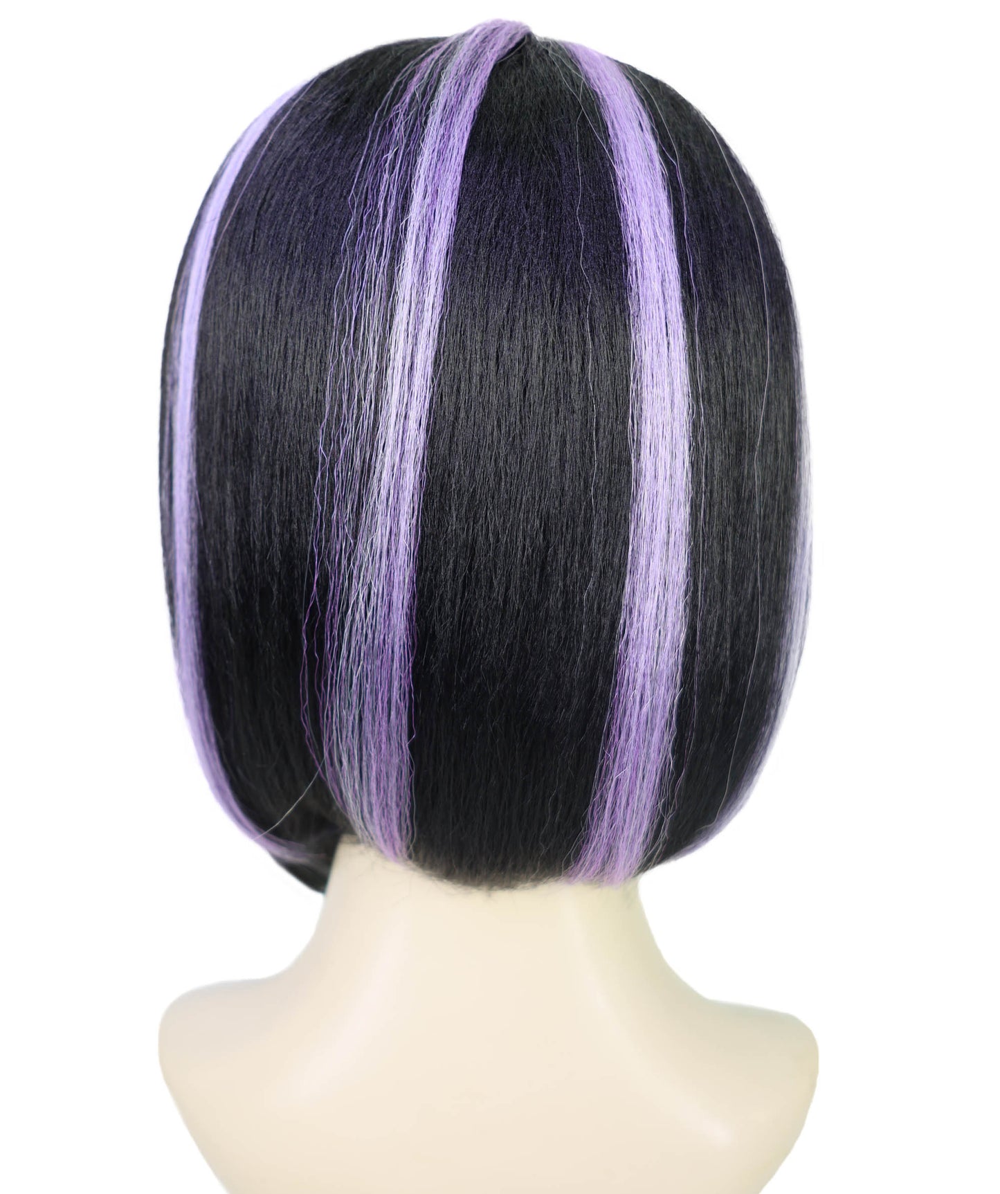 Wigs2you H-6978 大人女性用ホワイト＆パープルハイライトボブウィッグ｜ハロウィンやパーティーにぴったりのスタイリッシュなショートコスチュームヘア｜通気性に優れたキャップレスキャップ