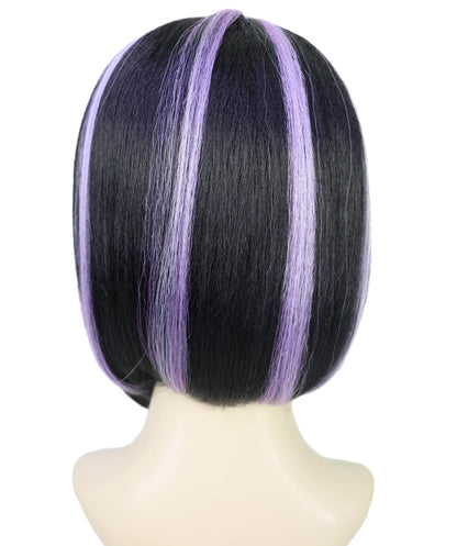 Wigs2you H-6978 大人女性用ホワイト＆パープルハイライトボブウィッグ｜ハロウィンやパーティーにぴったりのスタイリッシュなショートコスチュームヘア｜通気性に優れたキャップレスキャップ