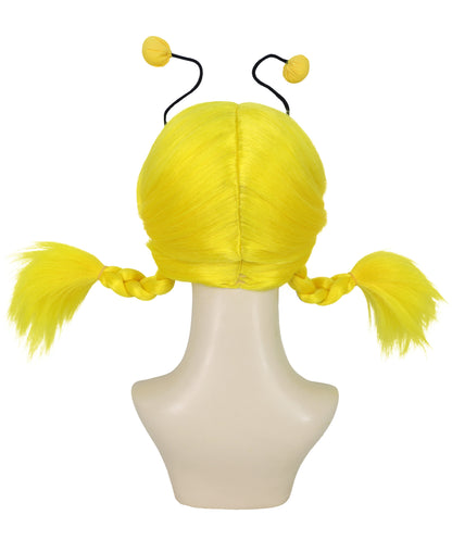 Wigs2you H-6980 大人用ビーマインウィッグ | 黒と黄色のストライプ柄ボブウィッグ、アンテナヘッドバンド付き。女性とティーン向け。蜂のコスチューム、ハロウィン、フェスティバルイベントに最適。