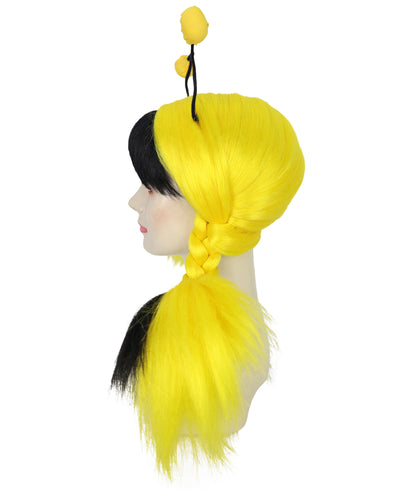 Wigs2you H-6980 大人用ビーマインウィッグ | 黒と黄色のストライプ柄ボブウィッグ、アンテナヘッドバンド付き。女性とティーン向け。蜂のコスチューム、ハロウィン、フェスティバルイベントに最適。
