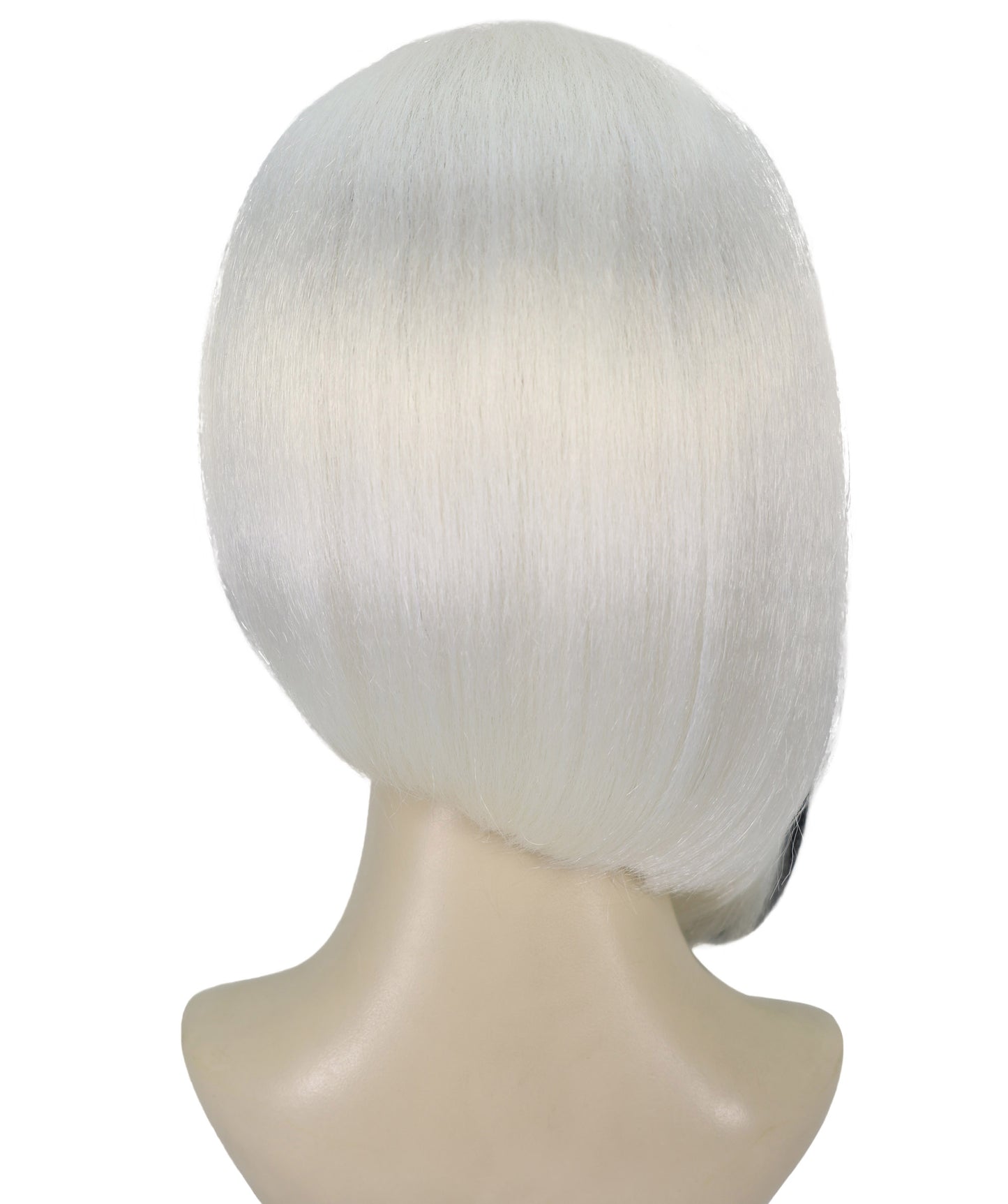 Wigs2you H-6987 大人女性用グラマーディーバホワイトウィッグ（ブラックストライプ入り）｜ロング合成コスチュームウィッグ｜ハロウィンパーティーディーバルック｜通気性のあるキャップレスフィット、ソフトファイバー
