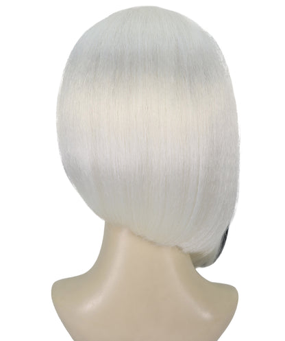 Wigs2you H-6987 大人女性用グラマーディーバホワイトウィッグ（ブラックストライプ入り）｜ロング合成コスチュームウィッグ｜ハロウィンパーティーディーバルック｜通気性のあるキャップレスフィット、ソフトファイバー