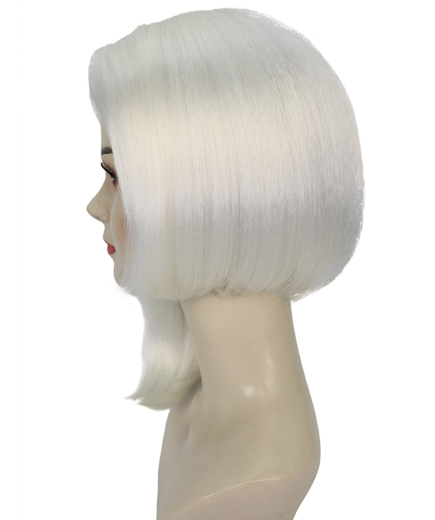 Wigs2you H-6987 大人女性用グラマーディーバホワイトウィッグ（ブラックストライプ入り）｜ロング合成コスチュームウィッグ｜ハロウィンパーティーディーバルック｜通気性のあるキャップレスフィット、ソフトファイバー