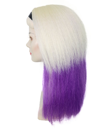 Wigs2you H-6989 大人女性用ロングブロンドゴシックウィッグ、パープルオンブレ、ブラックヘッドバンド付き｜悪女風ヘアピース｜ハロウィンに最適｜通気性のあるキャップレスキャップ