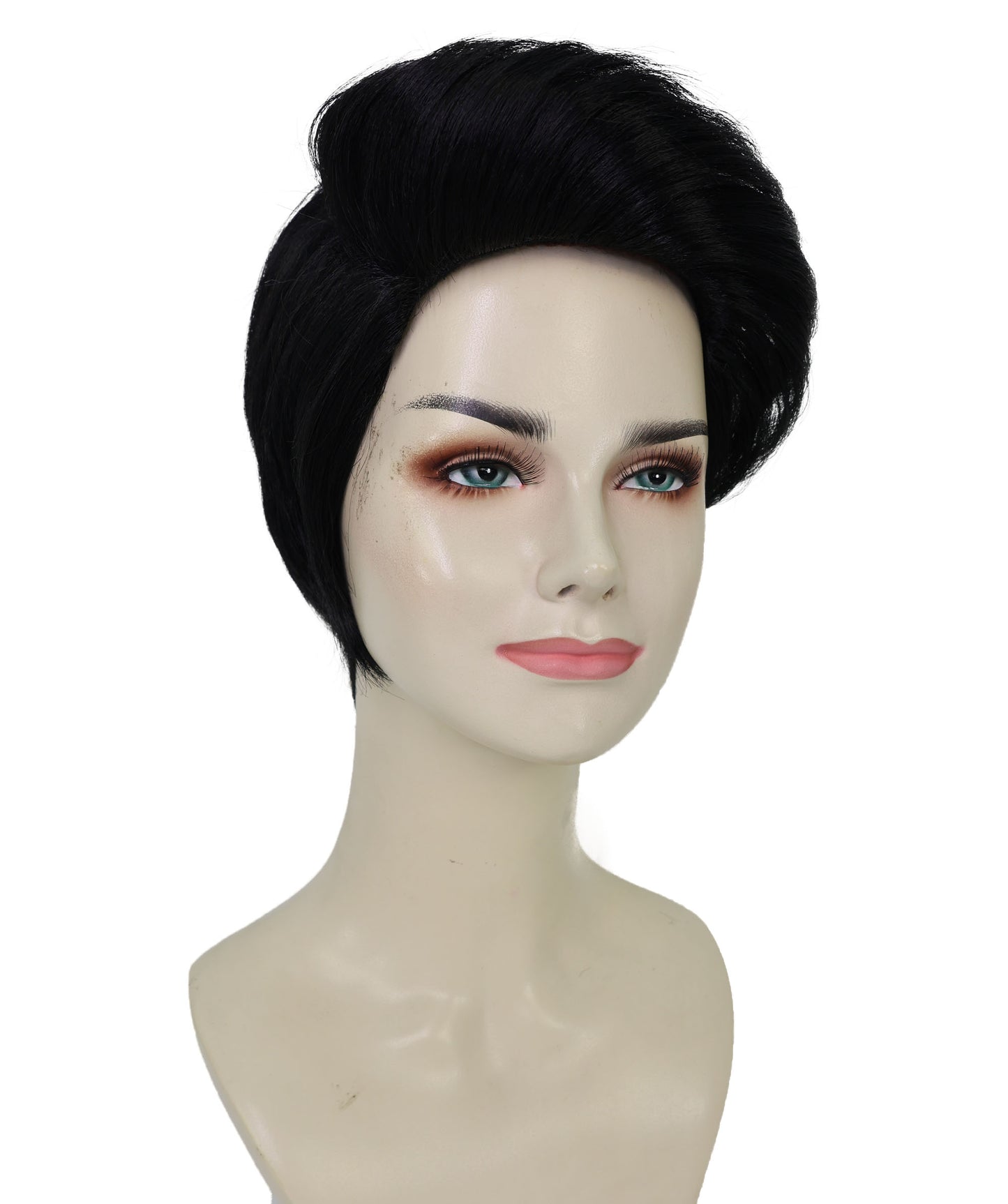 Wigs2you H-6990 大人女性用 なめらかで軽いカールショートブラックウィッグ｜ナチュラルな雰囲気のコスチューム＆ファッションウィッグ｜ハロウィンに最適｜通気性のあるキャップレスキャップ