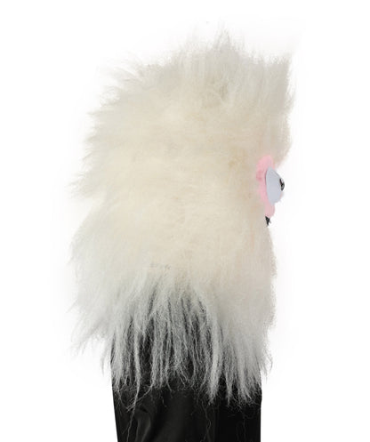Wigs2you H-6996 大人用 ユニセックス ふわふわ サイクロプス イエティ モンスター フルウィッグ ヘッドマスク付き ホワイト 20インチ 難燃性合成繊維 ハロウィンやコスチュームイベントに