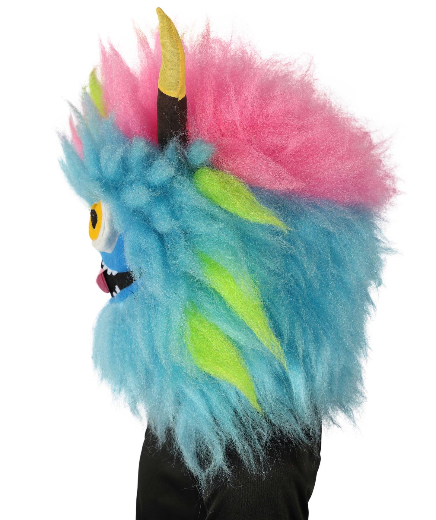 Wigs2you H-6999   大人用 ユニセックス ふわふわ レインボーモンスター フルウィッグ マスク付き レインボー 19インチ 難燃性合成繊維 ハロウィンやコスチュームイベントに