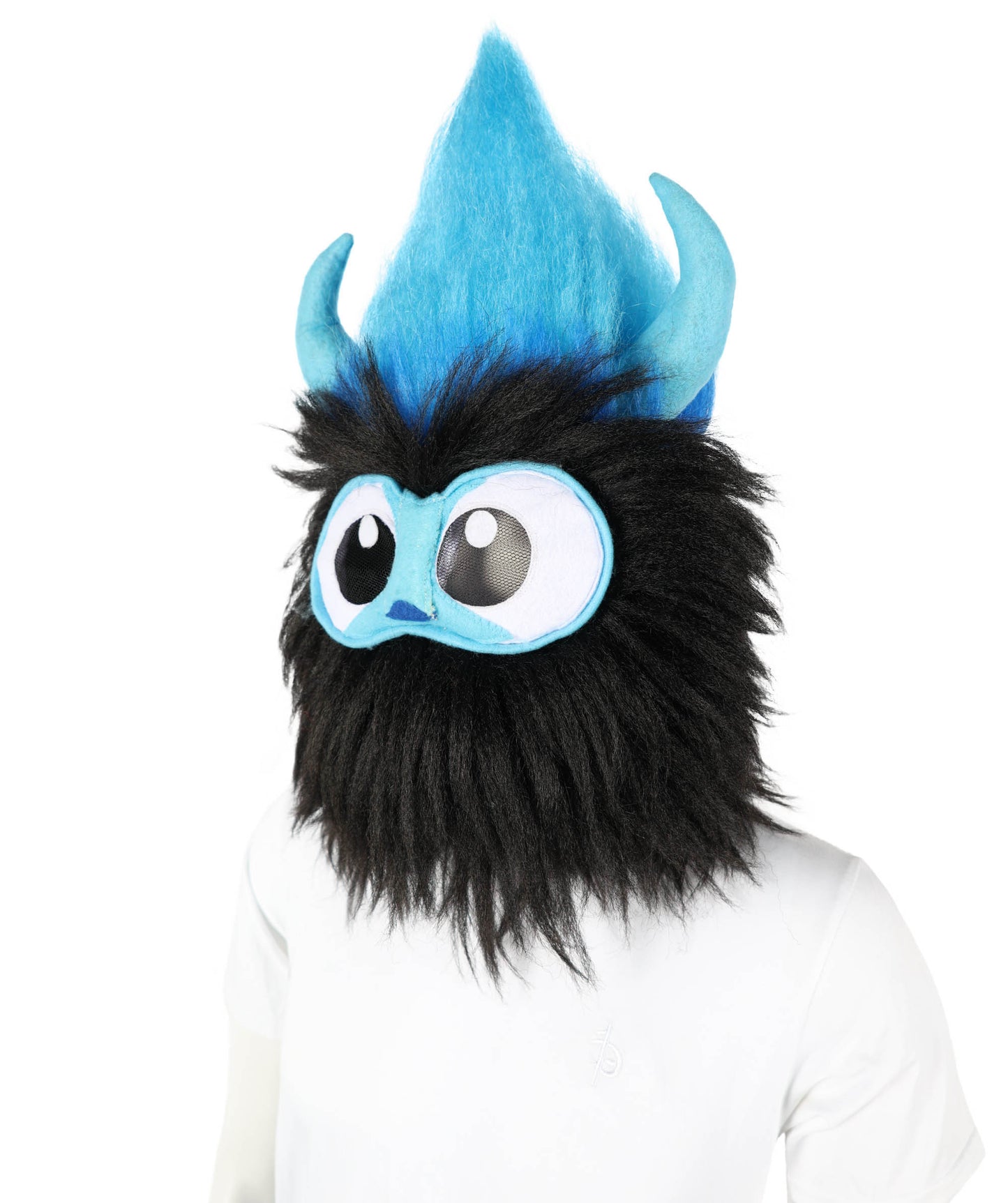 Wigs2you H-7002  大人用 ユニセックス ブラック＆ブルー ファーリーモンスター フルウィッグ ヘッドマスク付き 21インチ 難燃性合成繊維 ハロウィンやコスチュームイベントに