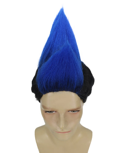 Wigs2you H-7003  大人用 メンズ 空手 コブラ モヒカン フルウィッグ ブルー＆ブラック 14インチ 合成繊維 ハロウィン・コスプレ用