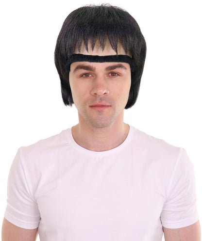 Wigs2You H-7005 大人用 メンズ 90年代風 ショートストレート ブリットポップ フルウィッグ ダークブラウン 10インチ 合成繊維 音楽パーティー、フェスティバル、コスプレに最適