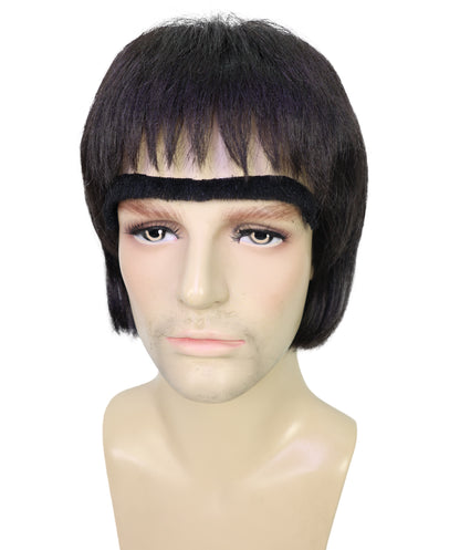 Wigs2You H-7005 大人用 メンズ 90年代風 ショートストレート ブリットポップ フルウィッグ ダークブラウン 10インチ 合成繊維 音楽パーティー、フェスティバル、コスプレに最適