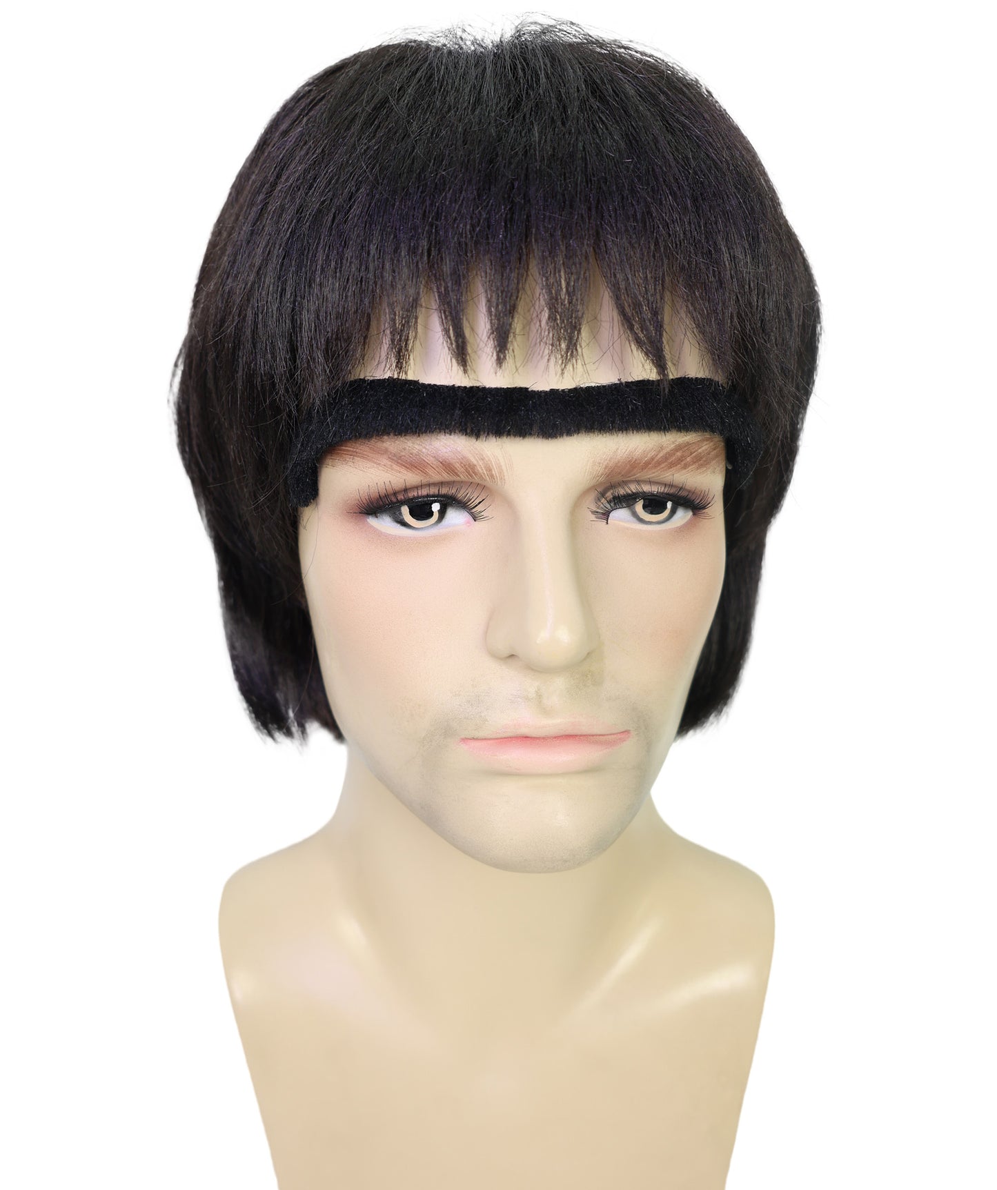 Wigs2You H-7005 大人用 メンズ 90年代風 ショートストレート ブリットポップ フルウィッグ ダークブラウン 10インチ 合成繊維 音楽パーティー、フェスティバル、コスプレに最適