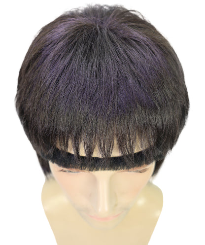 Wigs2You H-7005 大人用 メンズ 90年代風 ショートストレート ブリットポップ フルウィッグ ダークブラウン 10インチ 合成繊維 音楽パーティー、フェスティバル、コスプレに最適