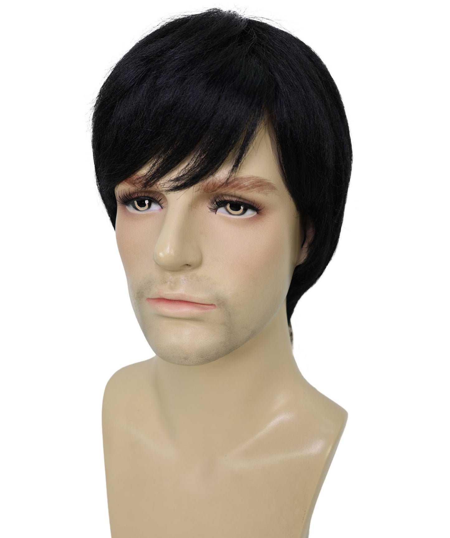 Wigs2you H-7006  大人用メンズショートブラックフルウィッグ 調節可能なキャップ付き 13インチ 合成繊維 コスプレ、ハロウィン、コスチュームイベントに最適