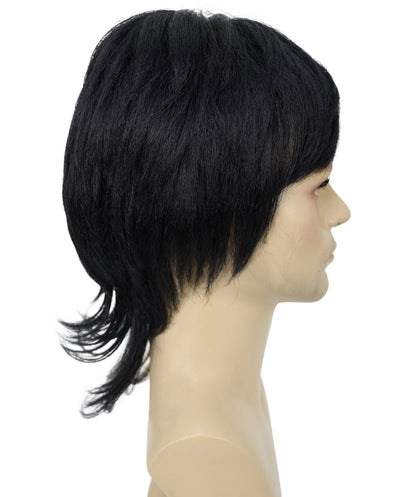 Wigs2you H-7006  大人用メンズショートブラックフルウィッグ 調節可能なキャップ付き 13インチ 合成繊維 コスプレ、ハロウィン、コスチュームイベントに最適