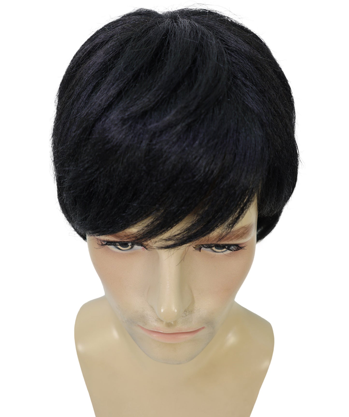 Wigs2you H-7006  大人用メンズショートブラックフルウィッグ 調節可能なキャップ付き 13インチ 合成繊維 コスプレ、ハロウィン、コスチュームイベントに最適