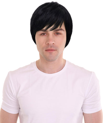 Wigs2you H-7006  大人用メンズショートブラックフルウィッグ 調節可能なキャップ付き 13インチ 合成繊維 コスプレ、ハロウィン、コスチュームイベントに最適