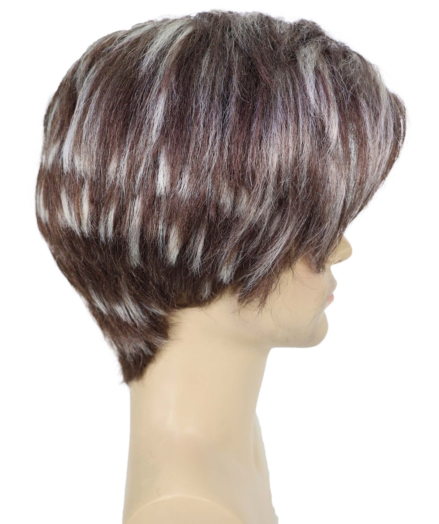 Wigs2you H-7007  大人用メンズ ショート レイヤード フルウィッグ ブラウン ブロンドハイライト 10インチ 合成繊維 コスプレ、パーティー、普段使いに