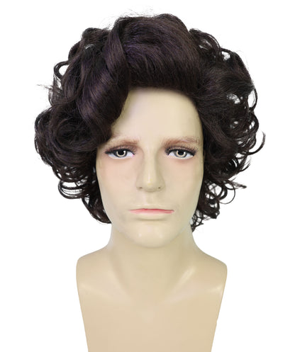 Wigs2you H-7010  大人用メンズショートカーリーフルウィッグ ダークブラウン 32インチ 合成繊維 コスプレ、ハロウィン、歴史物、テーマイベントに最適