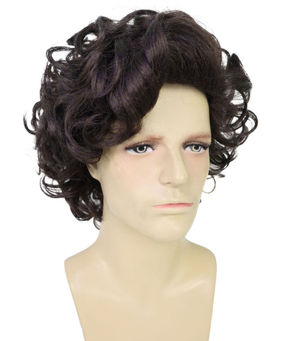Wigs2you H-7010  大人用メンズショートカーリーフルウィッグ ダークブラウン 32インチ 合成繊維 コスプレ、ハロウィン、歴史物、テーマイベントに最適