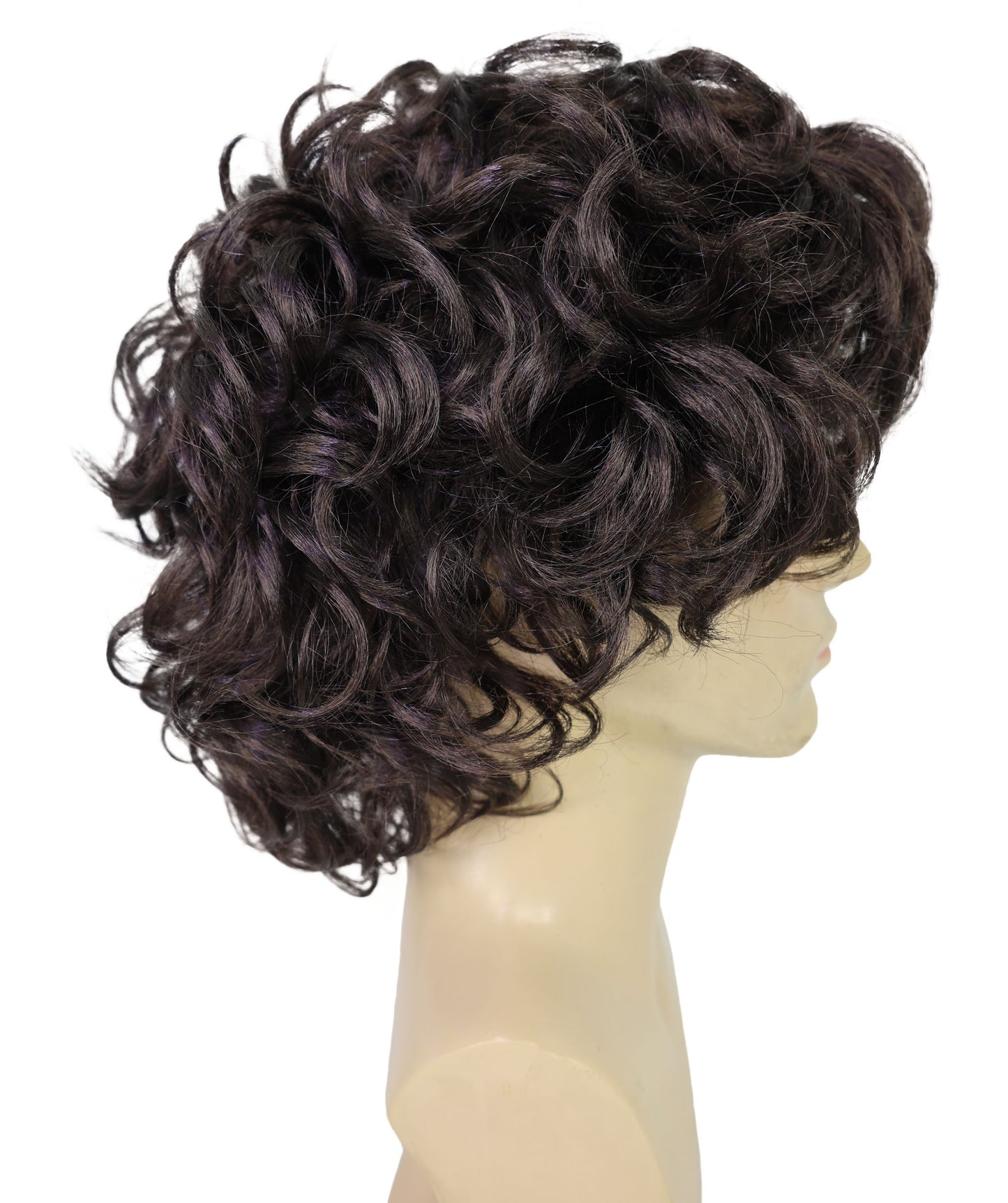 Wigs2you H-7010  大人用メンズショートカーリーフルウィッグ ダークブラウン 32インチ 合成繊維 コスプレ、ハロウィン、歴史物、テーマイベントに最適