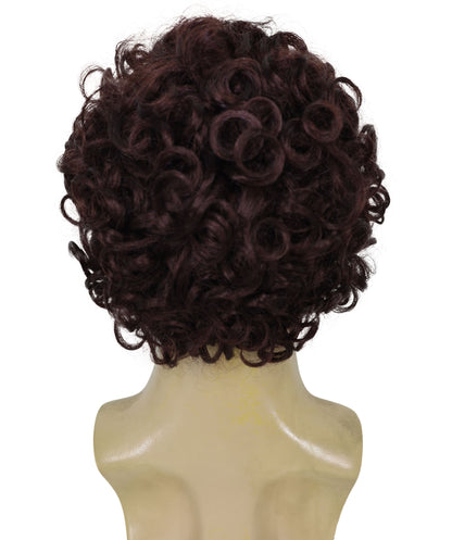 Wigs2you H-7011  大人用メンズ ブラウン カーリー レトロ フルウィッグ グレー サイドバーン付き 9インチ 合成繊維 ハロウィン、コンベンション、コメディー ドレスアップ パーティーに最適