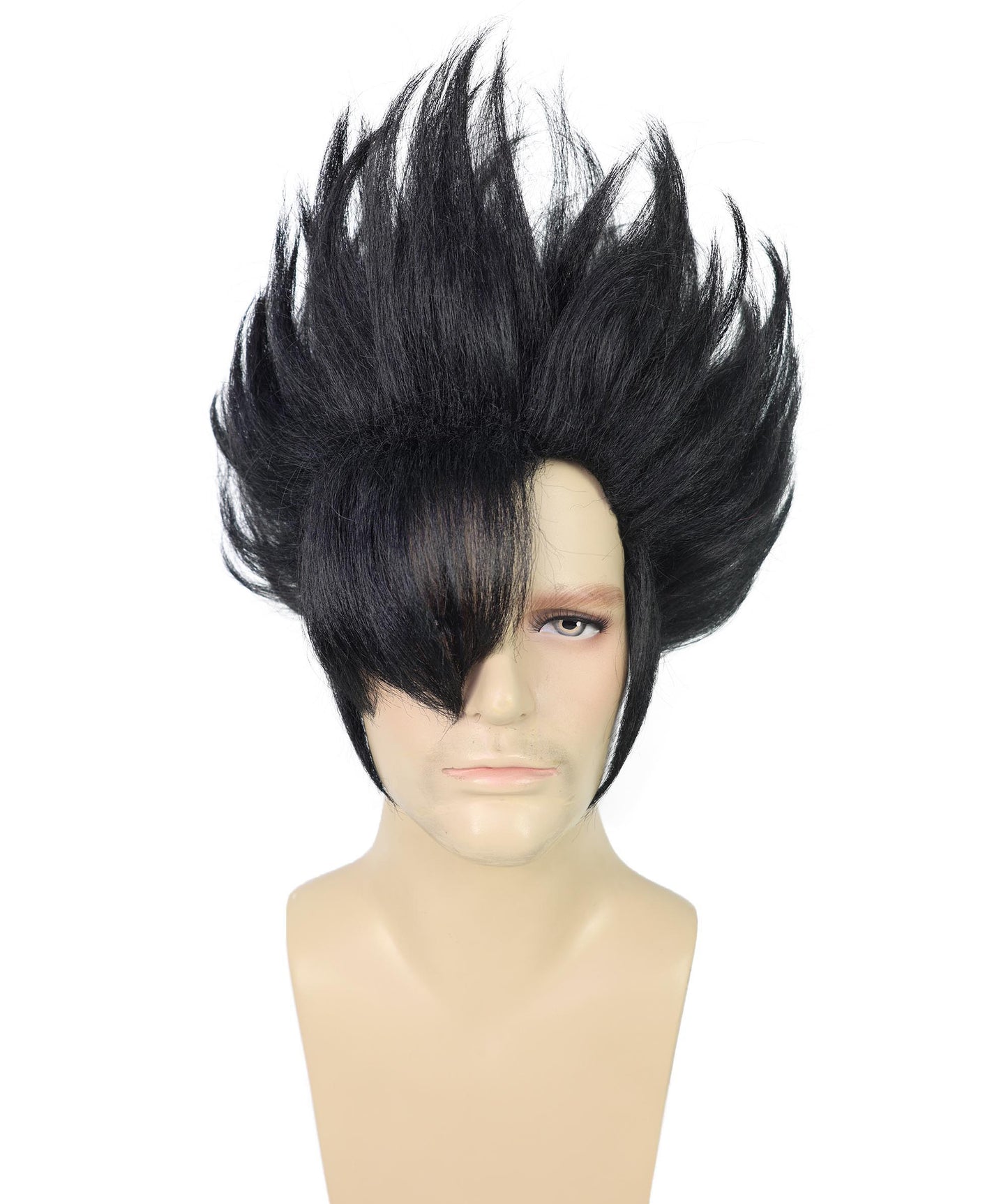 Wigs2you H-7014  大人用 メンズ ブラック スパイキー ショート フルウィッグ 11インチ 合成繊維 ハロウィン、コミックコンベンション、コスプレパーティーに最適