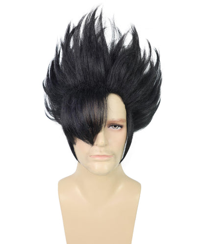 Wigs2you H-7014  大人用 メンズ ブラック スパイキー ショート フルウィッグ 11インチ 合成繊維 ハロウィン、コミックコンベンション、コスプレパーティーに最適