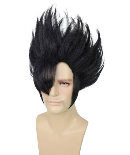 Wigs2you H-7014  大人用 メンズ ブラック スパイキー ショート フルウィッグ 11インチ 合成繊維 ハロウィン、コミックコンベンション、コスプレパーティーに最適