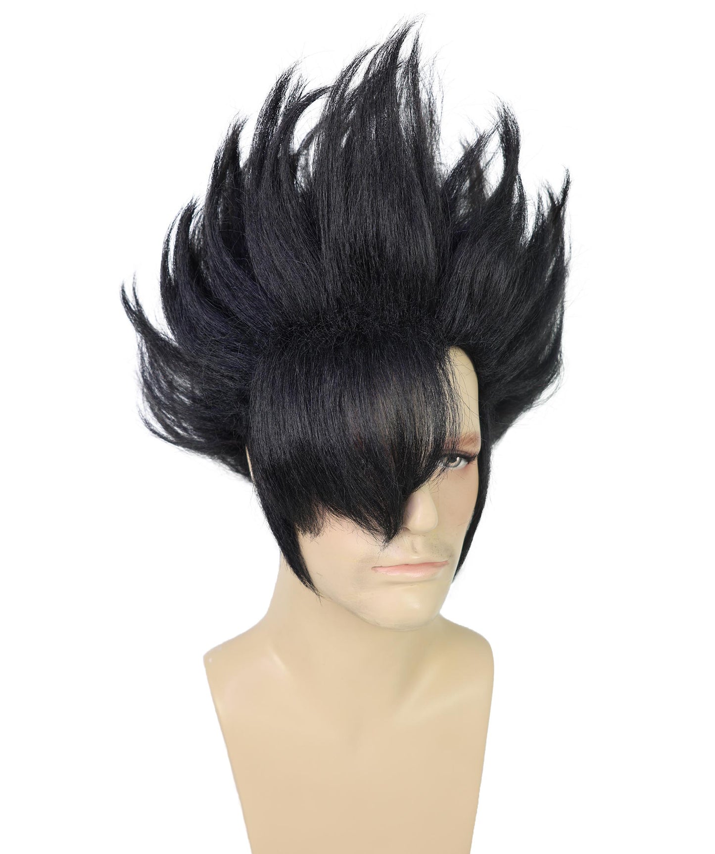 Wigs2you H-7014  大人用 メンズ ブラック スパイキー ショート フルウィッグ 11インチ 合成繊維 ハロウィン、コミックコンベンション、コスプレパーティーに最適