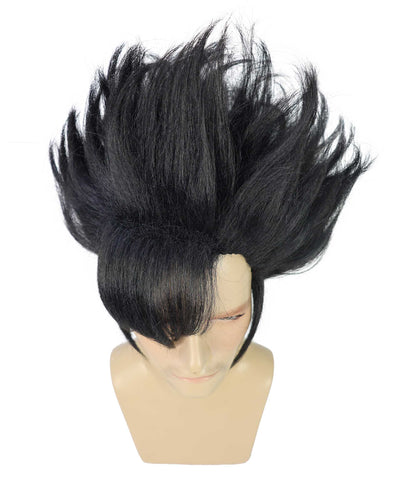 Wigs2you H-7014  大人用 メンズ ブラック スパイキー ショート フルウィッグ 11インチ 合成繊維 ハロウィン、コミックコンベンション、コスプレパーティーに最適