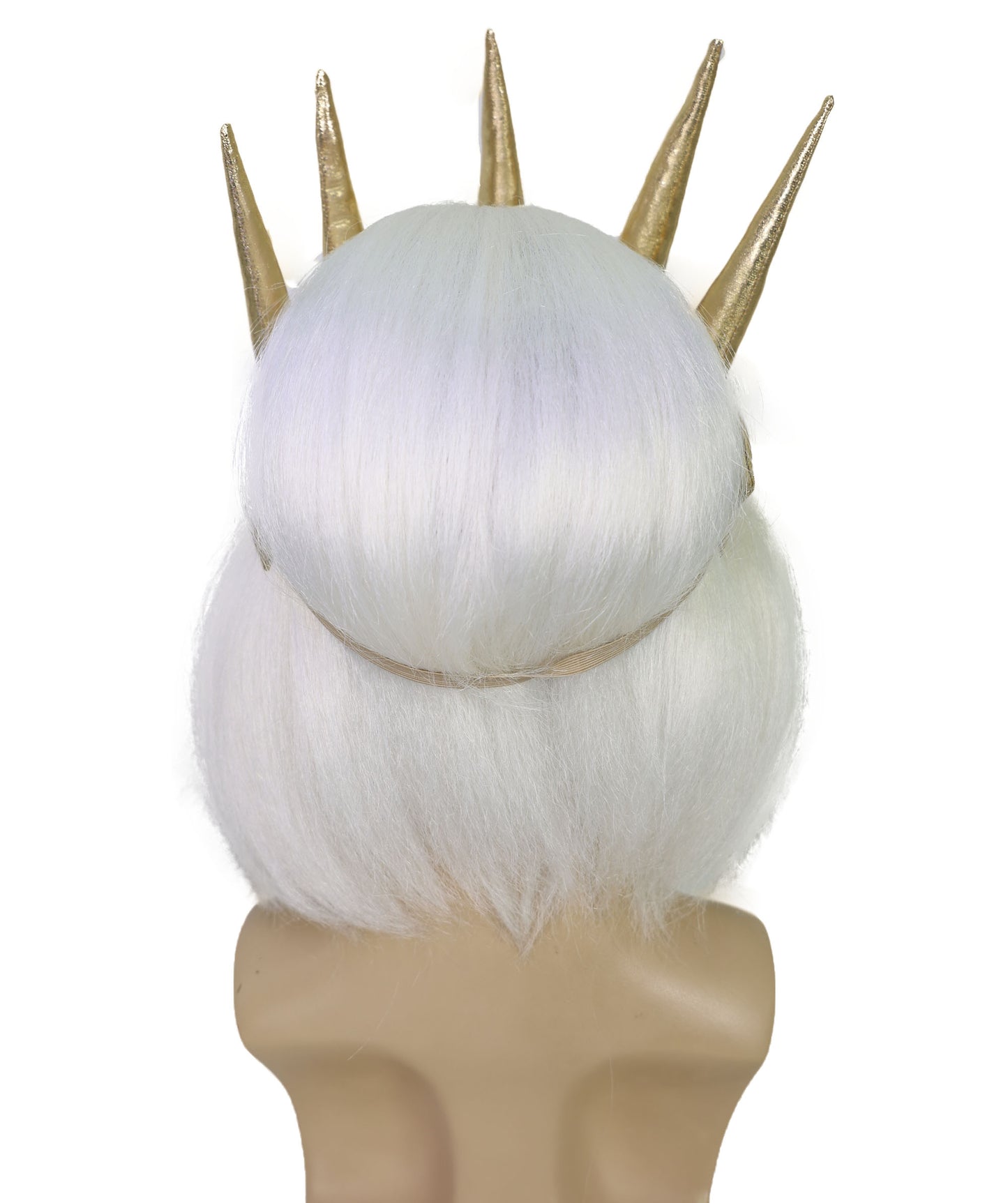 Wigs2you H-7015 大人用男性用ファンタジーキャラクターフルウィッグ（ひげ・口ひげ付き）ホワイト 10インチ 合成繊維製 神話ロールプレイ、フェスティバル、ドレスアップパーティーに最適