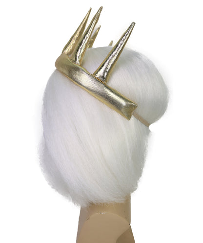 Wigs2you H-7015 大人用男性用ファンタジーキャラクターフルウィッグ（ひげ・口ひげ付き）ホワイト 10インチ 合成繊維製 神話ロールプレイ、フェスティバル、ドレスアップパーティーに最適