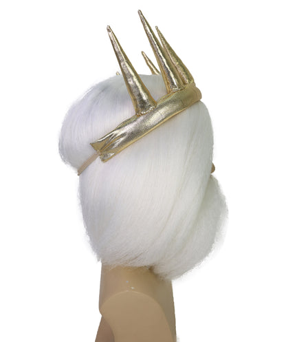 Wigs2you H-7015 大人用男性用ファンタジーキャラクターフルウィッグ（ひげ・口ひげ付き）ホワイト 10インチ 合成繊維製 神話ロールプレイ、フェスティバル、ドレスアップパーティーに最適