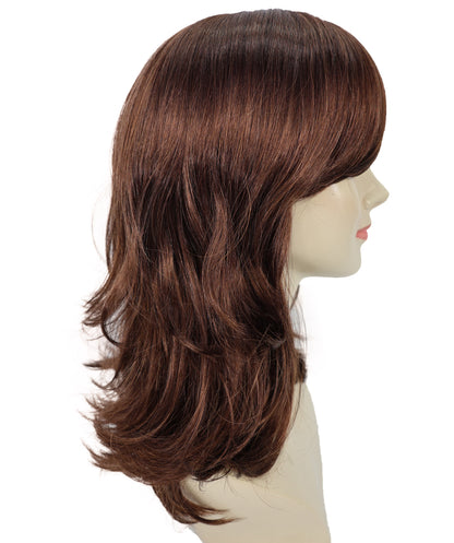 Wigs2you H-7163レディース ダークオーバーン シャグウェーブウィッグ | 合成繊維 フルウィッグ | レトロスタイル コスプレ・ハロウィン・テーマパーティー・イベント用