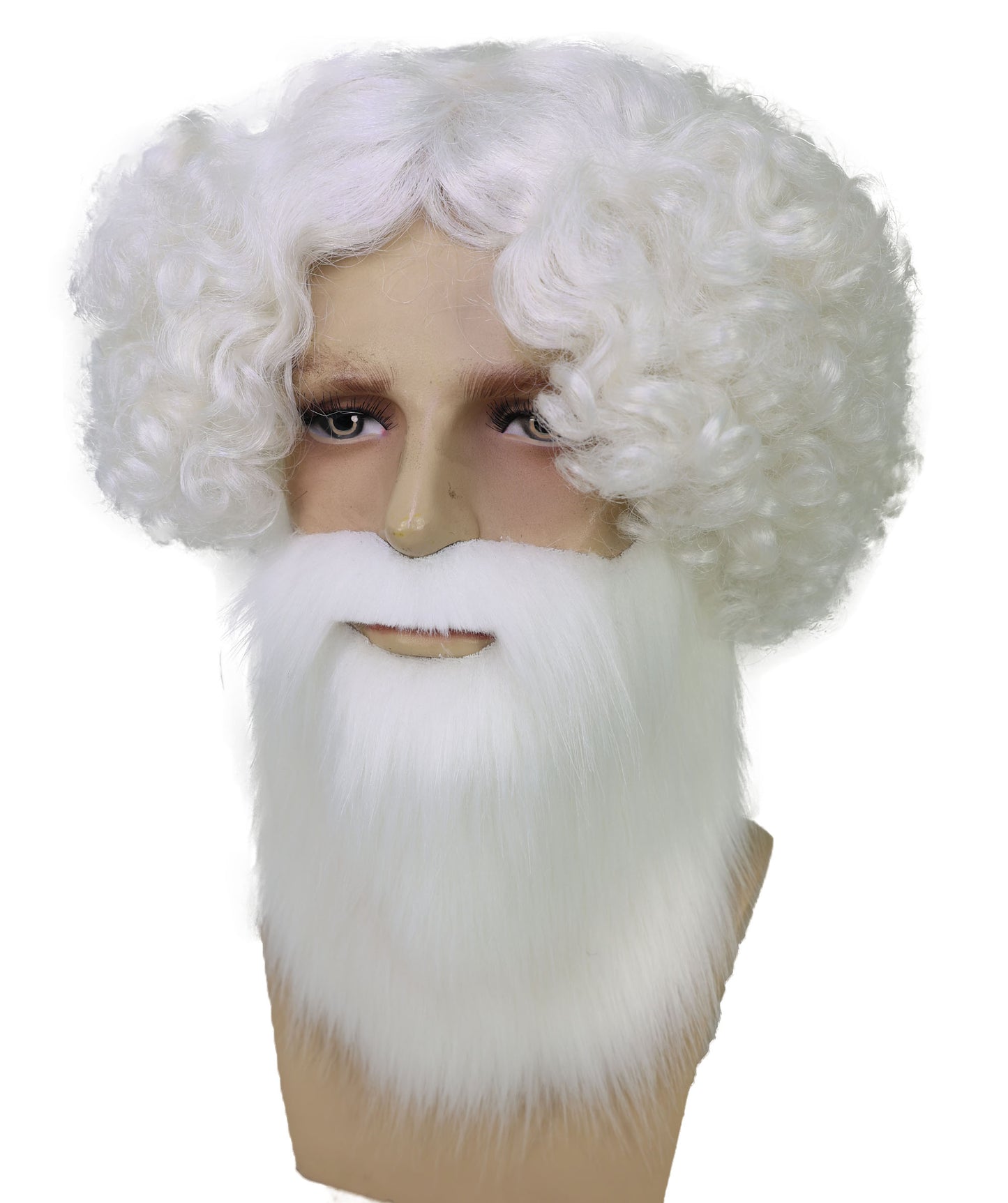 Wigs2you H-7016 大人用 メンズ ランバージャック ヒップスター フルウィッグ ひげ＆口ひげ付き ホワイト 9インチ 合成繊維 ハロウィン、舞台、演劇、ロールプレイ用