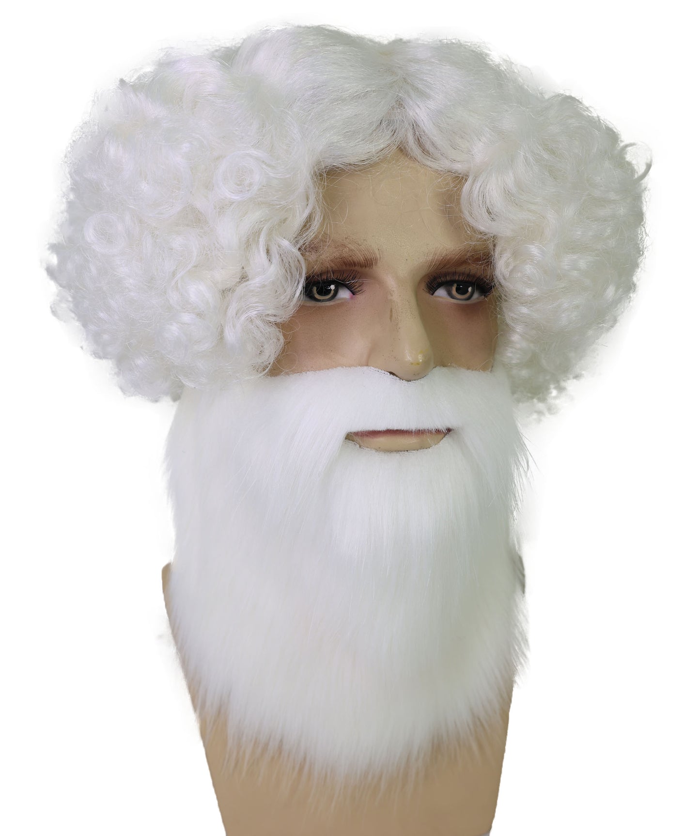 Wigs2you H-7016 大人用 メンズ ランバージャック ヒップスター フルウィッグ ひげ＆口ひげ付き ホワイト 9インチ 合成繊維 ハロウィン、舞台、演劇、ロールプレイ用