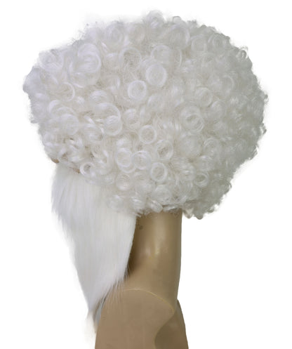 Wigs2you H-7016 大人用 メンズ ランバージャック ヒップスター フルウィッグ ひげ＆口ひげ付き ホワイト 9インチ 合成繊維 ハロウィン、舞台、演劇、ロールプレイ用